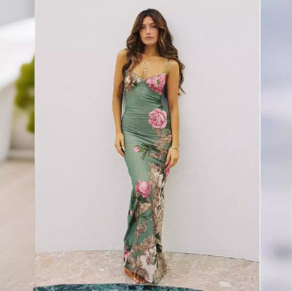 Robe caraco simple et élégante à col en V et dos nu